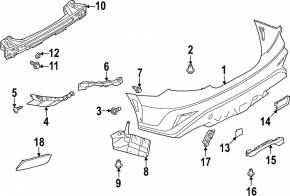 Крепление заднего бампера правое нижнее Subaru WRX 22-26