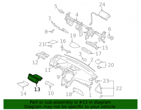 Карман передней панели Subaru Outback 10-14