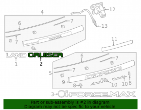 Эмблема надпись CRUISER двери багажника Toyota Land Cruiser 24-26