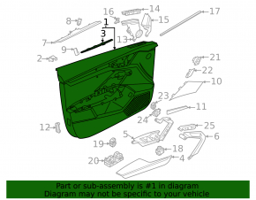 Ornamente ușă față stânga Audi A3 22-26 piele neagră