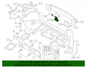 Кронштейн заднего бампера левый Land Rover Range Rover Evoque 12-19