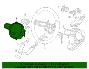 Накладка руля центральная Honda Civic XI FE/FL 22-26 черный глянец