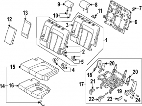 Tetieră centrală cu 2 rânduri de scaune Hyundai Ioniq 5 22-24, material textil negru