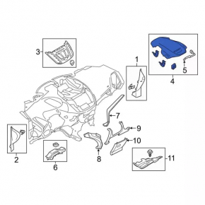 Накладка передней панели центральная верхняя Ford Escape MK3 17-19 под маленький дисплей