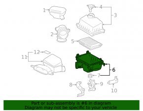 Нижняя крышка корпуса воздушного фильтра Toyota Camry v50 12-14 2.5 usa