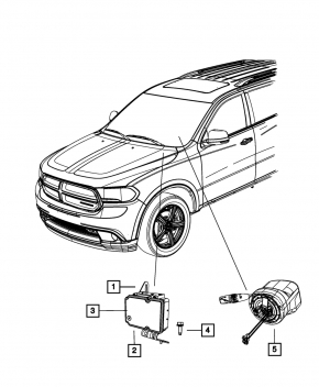 Шлейф руля с подрулевыми переключателями Dodge Durango 11-13 беж, с датчиком угла