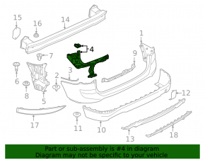 Крепление заднего бампера под фонарем правое BMW X1 F48 16-22