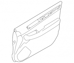 Обшивка двери карточка передняя левая Subaru Legacy 15-18 кожа, черн, сер вставка