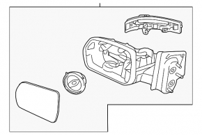 Зеркало боковое левое в сборе Ford Edge 15-18 14 пинов, BSM