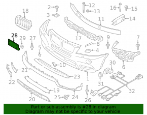 Площадка под номер переднего бампера BMW X3 F25 11-14