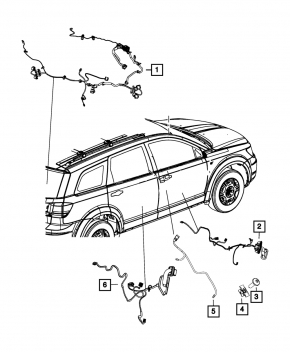 Проводка двери задней правой Dodge Journey 11-18