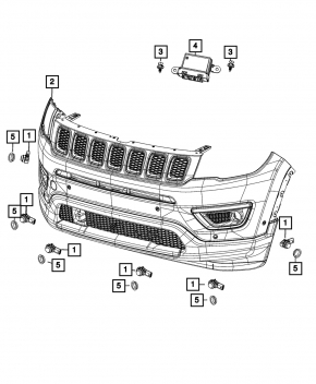 Парктроник переднего бампера Jeep Compass 22-26 Park Assist