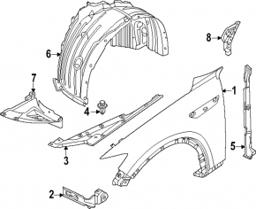 Брызговик переднего подкрылка правый Mazda CX-90 24-26