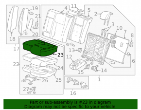 Задний ряд сидений 2 ряд Chevrolet Trax 17-20 без airbag, ткань черная