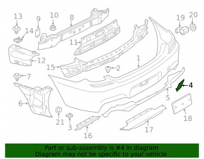Заглушка буксировочного крюка заднего бампера BMW 6 F06 F12 12-18 M6
