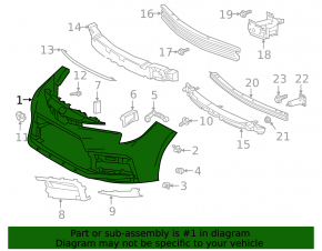 Бампер передний голый Toyota Corolla 20-26 SE, XSE