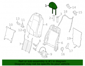 Подголовник передний левый VW Beetle 12-17 кожа черная