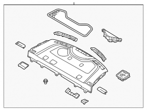 Полка задняя Hyundai Elantra AD 17-20 черная