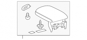 Consola centrală cu cotieră pentru braț Lexus NX300 NX300h 18-21 piele neagră