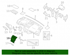 Накладка передней панели с центральными дефлекторами обдува Subaru Forester 14-15 SJ