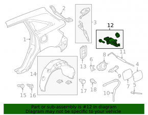 Замок лючка бензобака Acura MDX 14-20 с тросом