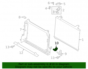 Suport radiator stânga jos pentru anvelope Land Rover Range Rover Velar 18-23 2.0T, 3.0T, 5.0T
