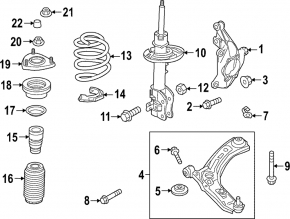 Braț de control inferior, față dreapta, Mazda 3 19-23, fabricat în Mexic