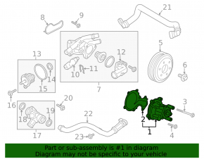 Помпа охлаждения Ford Focus mk3 11-18 1.0Т