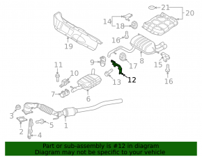 Suportul de evacuare a sunetului din spatele centrului AWD VW Tiguan 09-17 fără cauciuc