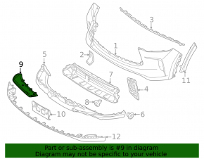 Ornament bară față dreapta Infiniti QX60 22-26 inferior, cromat