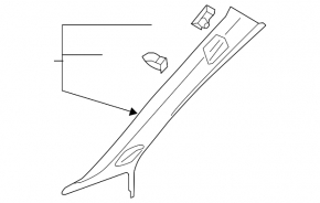 Ornament montan față stânga sus Audi A4 B9 17-17 negru, Bang and Olufsen