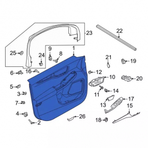 Обшивка двери карточка задняя правая Ford Escape MK4 20-22 кожа черная, царапины