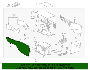 Ornament consolă centrală stânga pentru Toyota Camry v70 18-24, bej deschis