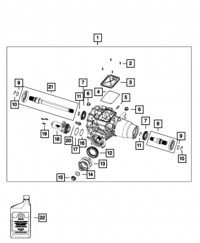 Pompă de ulei punte spate Jeep Cherokee KL 14-23
