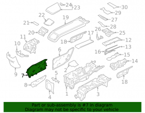 Накладка боковая центральной консоли правая задняя Volvo XC60 18-26 черная, верхняя