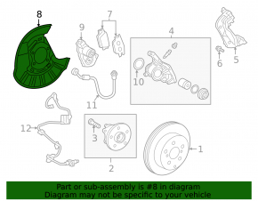 Кожух тормозного диска задний левый Toyota Rav4 19-25