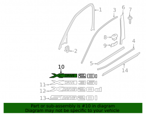 Надпись двери 28I передняя левая BMW X3 F25 11-17