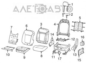 Пассажирское сидение Jeep Compass 17-20 airbag, кожа черн