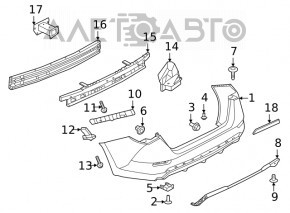 Молдинг заднего бампера Nissan Sentra 20-24