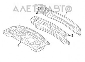 Задняя панель Audi A4 B9 17-20 2 части, белая