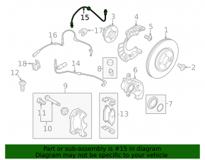 Шланг тормозной передний правый Mini Cooper Countryman R60 10-16