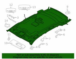 Обшивка потолка BMW X3 G01 18-24 черная, без панорамы