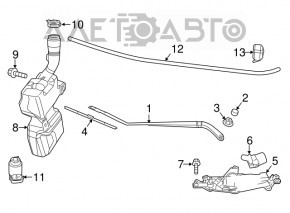 Поводок дворника правый Fiat 500 12-19