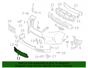 Решетка переднего бампера нижняя Lexus RX350 RX450h 13-15 рест F-sport