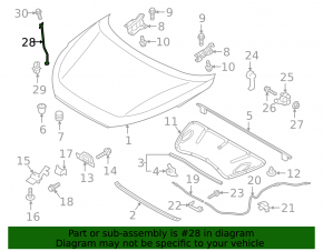 Опора капота Hyundai Tucson 16-21