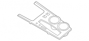 Capacul consolei centrale cu suporturi pentru pahare Nissan Pathfinder 13-20 fwd, sub lemn
