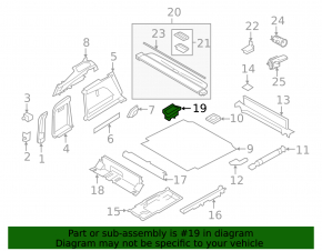 Бокс багажника правый BMW X5 F15 16-18 plug-in черный под 2 ряда