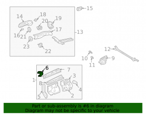 Кронштейн передний фартука крыла левого Toyota Camry v30 02-06