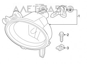 Противотуманная фара птф левая BMW 4 F32/33/36 14-20 LED, под полировку