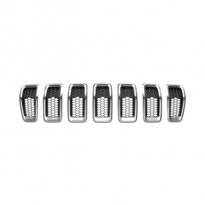 Решетка радиатора grill Jeep Cherokee KL 14-18 дорест хром комплект 7шт